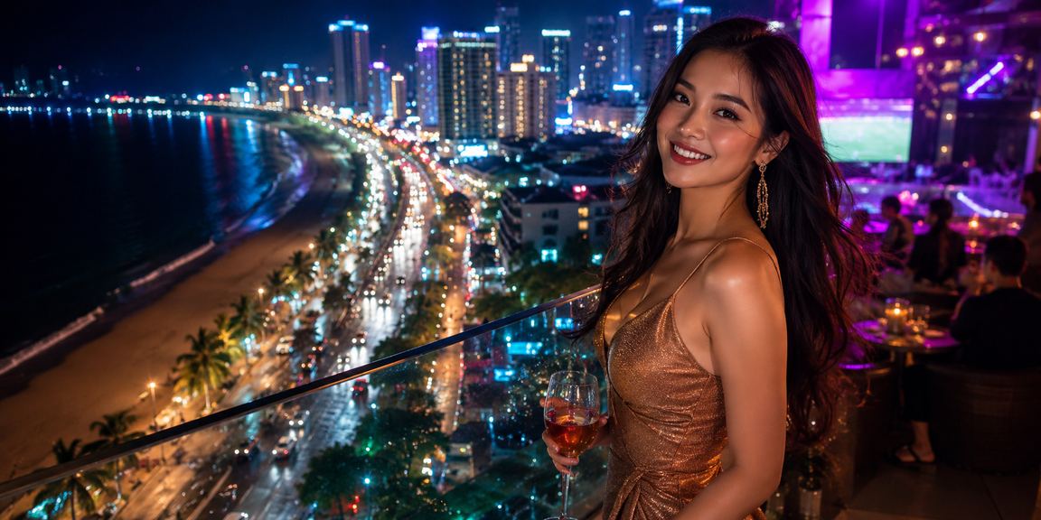 Trò chơi casino trực tuyến với ánh đèn neon rực rỡ tại khu vực Nha Trang